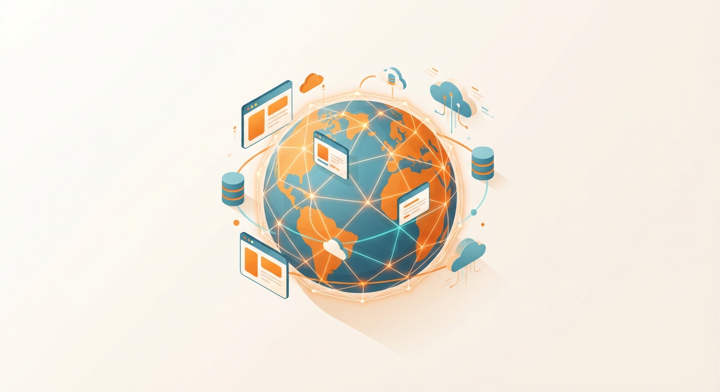 世界規模のエッジネットワークの概念図